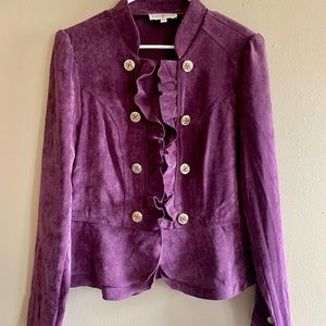 Kate Rosy Military Style Ruffle Jacket NWT